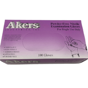 Akers Powder Free Nitrile Examination Gloves