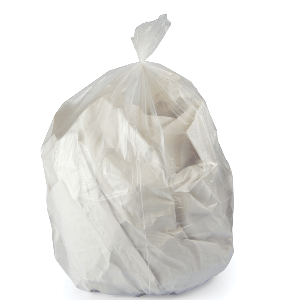 24 x 33 16 Gallon 1mil Clear Trash Bags 500/cs
