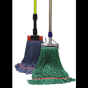 ACC501 - Chenille Wash Mop, Blue with Plastic Head Attachment - Detail  Garage Hawaii