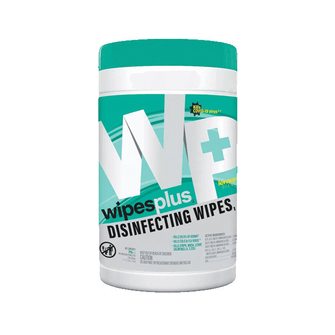 WipesPlus Disinfecting Surface Wipes 6/75ct
